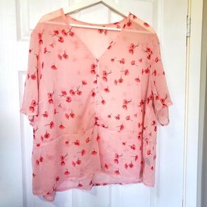 Pink sheer blouse